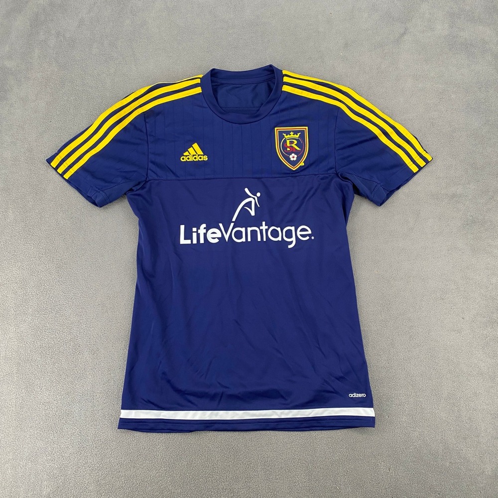 Adidas Real Salt Lake MLS Soccer Jersey Blue Yellow M39079 Mens Small